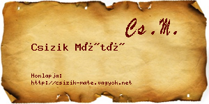 Csizik Máté névjegykártya