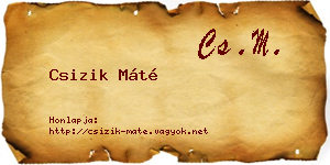 Csizik Máté névjegykártya